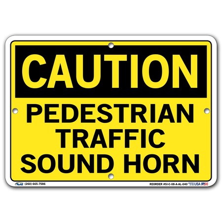 Vestil Aluminum Sign, 7-1/2" H, 10-1/2" W, Aluminum, Rectangle, English, SI-C-08-A-AL-040 SI-C-08-A-AL-040